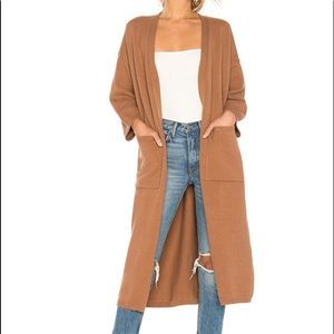 Camel Long Cardigan Jacket